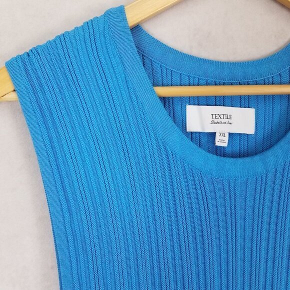 NEW Textile by Elizabeth and James XXL Sleeveless Knit Midi Dress Blue - Picture 5 of 8